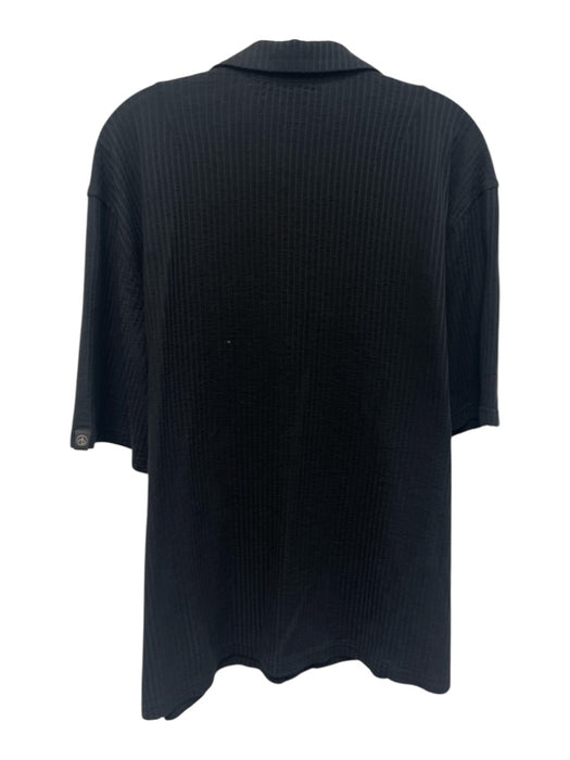 Rag & Bone NWT Size L Black Cotton Striped Buttons Men's Short Sleeve Black / L