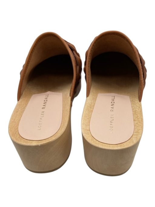 Loeffler Randall Shoe Size 5.5 Brown & Tan Leather & Wood Clog Braided Mules Brown & Tan / 5.5