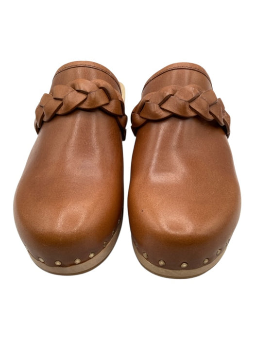 Loeffler Randall Shoe Size 5.5 Brown & Tan Leather & Wood Clog Braided Mules Brown & Tan / 5.5