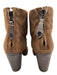 Rag & Bone Shoe Size 36 Brown Suede Stacked Heel Back Zip Almond Toe Booties Brown / 36