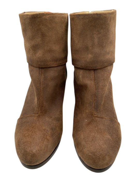 Rag & Bone Shoe Size 36 Brown Suede Stacked Heel Back Zip Almond Toe Booties Brown / 36