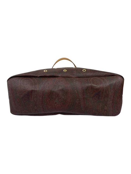 Etro Brown & Multi Leather Shoulder eyelet All Over Print Bag Brown & Multi