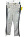 Mother Size 27 Cream & Black Cotton Blend Raw Hem Side Stripe High Rise Jeans Cream & Black / 27