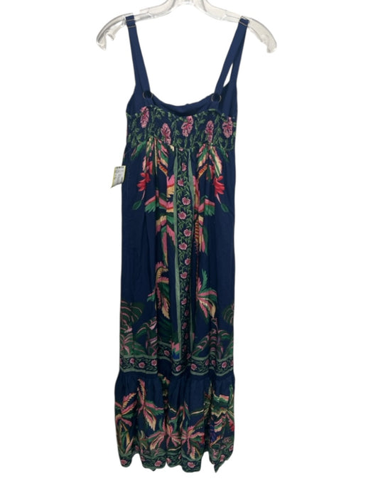 Farm Rio Size P / XS Blue, Green, Multi Viscose Palm Frond Print Maxi Dress Blue, Green, Multi / P / XS