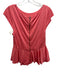 Alice + Olivia Size S Orange Rayon Back Zip Cap Sleeve Peplum Top Orange / S