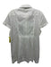 Burberry Brit Size L White Cotton Semi Sheer Quarter Button Pintuck Top White / L