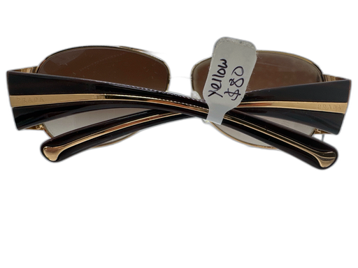 Prada Brown & Gold Metal & Acetate Wire Frame Gradient Lens Aviator Sunglasses Brown & Gold