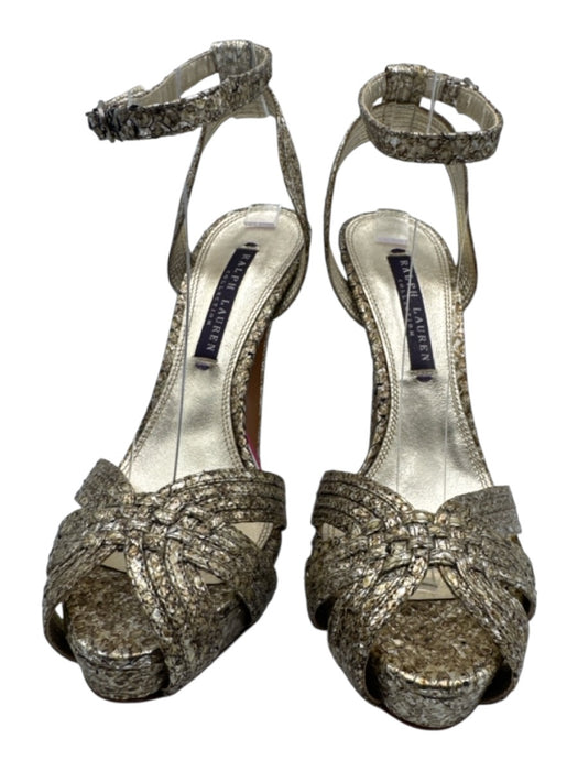 Ralph Lauren Collection Shoe Size 6.5 Champagne Gold Leather Upper Sandals Champagne Gold / 6.5