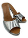 Giuseppe Zanotti Design Shoe Size 37 Silver Leather Upper Metallic Mule Sandals Silver / 37