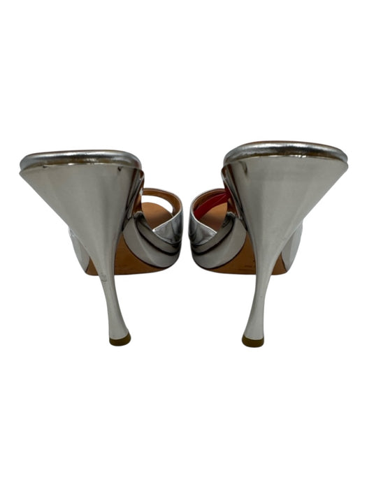 Giuseppe Zanotti Design Shoe Size 37 Silver Leather Upper Metallic Mule Sandals Silver / 37