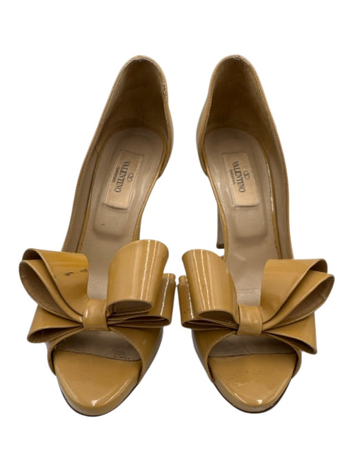 Valentino Garavani Shoe Size 36.5 Beige Leather Upper Patent Bow Detail Pumps Beige / 36.5