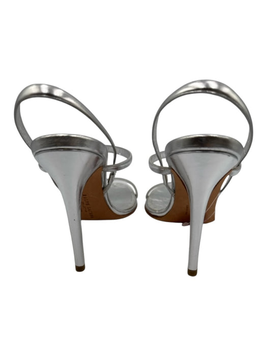 Ralph Lauren Collection Shoe Size 7 Silver Leather Upper Metallic Caged Sandals Silver / 7