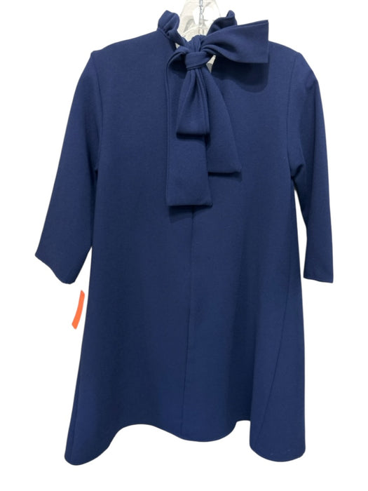 Pomander Place Size S Navy Long Sleeve Ruffle Collar Knee Length Dress Navy / S