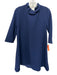 Pomander Place Size S Navy Long Sleeve Ruffle Collar Knee Length Dress Navy / S