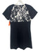 Tibi Size 4 Black, White, Pink Cotton Short Sleeve Abstract Design Dress Black, White, Pink / 4