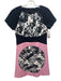 Tibi Size 4 Black, White, Pink Cotton Short Sleeve Abstract Design Dress Black, White, Pink / 4