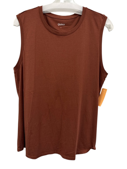 Quince Size L Rust Red Cotton Blend Sleeveless Top Rust Red / L