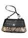 Michael Kors Black & Grey Leather Turnlock Crossbody Snake Print Bag Black & Grey