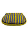 Jasper and Jeera Yellow & Blue Textile Zip Close Embellished Clutch Yellow & Blue