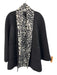 St John Size S Black & Grey Wool & Angora Open Front Wide Sleeve Leopard Coat Black & Grey / S