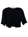 Carmen Marc Valvo Size 6 Black Wool Short Sleeve Bolero Top Black / 6
