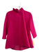 Pomander Place Size XS Pink Polyester Ruffle Collar Tie Detail 3/4 Sleeve Top Pink / XS