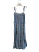 Mirth Size XS Blue & Multi Cotton Spaghetti Strap Abstract Print Tiered Dress Blue & Multi / XS
