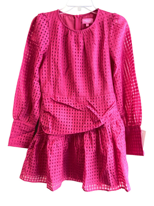 Sincerely Curs Size S Pink Polyester Long Sleeve Square Print Round Neck Dress Pink / S