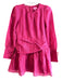 Sincerely Curs Size S Pink Polyester Long Sleeve Square Print Round Neck Dress Pink / S