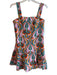 Sincerely Curs Size S Pink Green & Multi Rayon Square Neck Abstract Dress Pink Green & Multi / S
