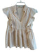 Marie Oliver Size XXS Pink & White Silk & Cotton Short Sleeve Striped V Neck Top Pink & White / XXS
