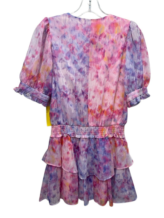 Amanda Uprichard Size XS Purple Pink & Blue Polyester Chiffon Mini Dress Purple Pink & Blue / XS