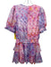 Amanda Uprichard Size XS Purple Pink & Blue Polyester Chiffon Mini Dress Purple Pink & Blue / XS
