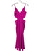 Aqua Size 6 Hot pink Poly Blend Cut Out Spaghetti Strap Mermaid V Neck Gown Hot pink / 6