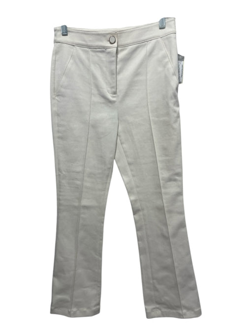 Veronica Beard Size 0 Ecru Cotton Blend Zip & Button Flare Cropped Pants Ecru / 0