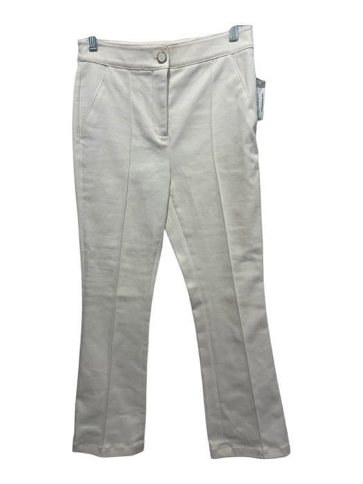 Veronica Beard Size 0 Ecru Cotton Blend Zip & Button Flare Cropped Pants Ecru / 0