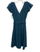Sea New York Size XS Dark Teal Polyester V Neck Sleeveless Smocked Maxi Dress Dark Teal / XS