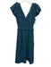 Sea New York Size XS Dark Teal Polyester V Neck Sleeveless Smocked Maxi Dress Dark Teal / XS
