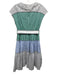 Love Binetti Size XS Green & Multi Cotton Gingham Sleeveless Mixed Fabric Dress Green & Multi / XS