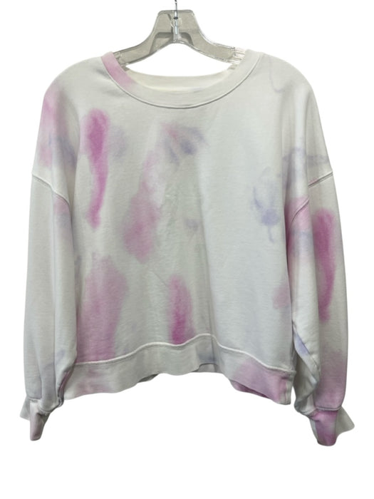 Paige Size XS Pink, Purple & White Cotton Blend Long Sleeve Tie Dye Sweatshirt Pink, Purple & White / XS