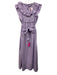 Vivetta Size Est M Purple No Fabric Tag Tie Belt Sleeveless Keyhole Back Dress Purple / Est M