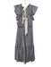 Cinq a Sept Size 2 Blue & White Cotton Sleeveless Striped Tie Back Maxi Dress Blue & White / 2