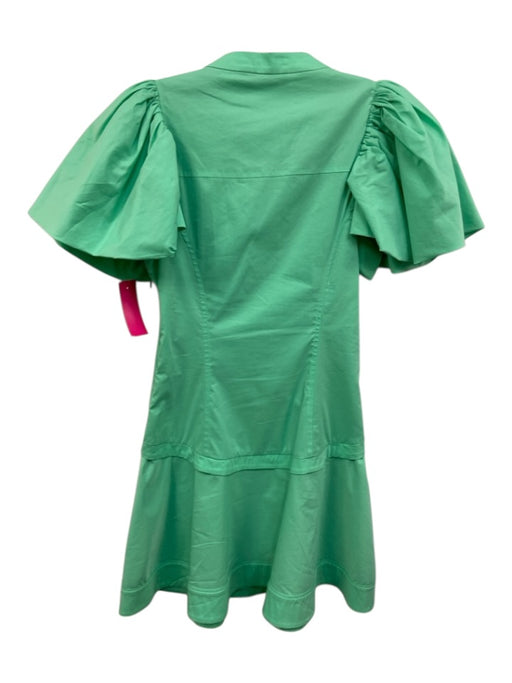 Jonathan Simkhai Size XS Green Cotton Blend V Neck Button Front Mini Dress Green / XS