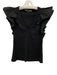 Veronica Beard Size XS Black Cotton Blend Sleeveless V Neck Ribbed Top Black / XS
