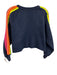 Aviator Nation Size S Navy Cotton Blend Heathered Striped Athletic Sweatshirt Navy / S