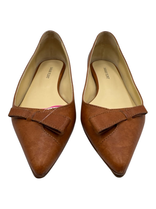 Sarah Flint Shoe Size 36.5 Brown Leather Bow Pointed Toe Flats Brown / 36.5