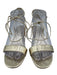 Loeffler Randall Shoe Size 7 Gold Leather Ankle Tie Block heel Sandals Gold / 7