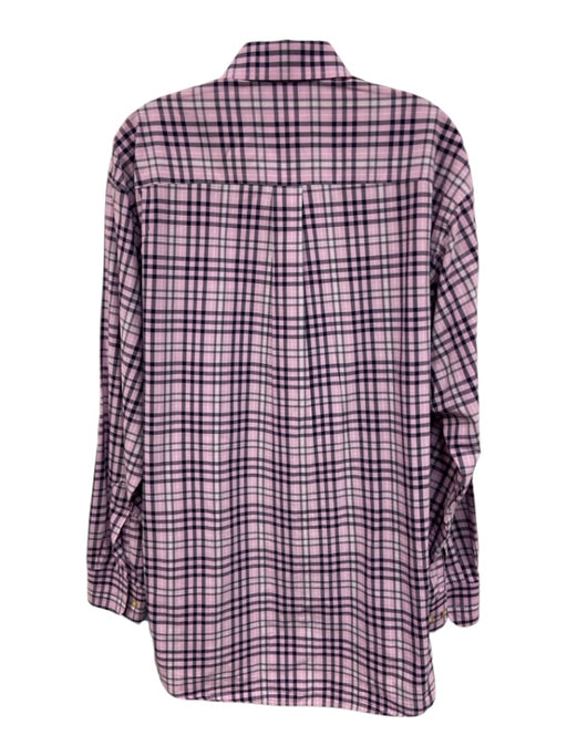 Burberry Size M Purple & Black Cotton Novacheck Button Up Long Sleeve Shirt Purple & Black / M