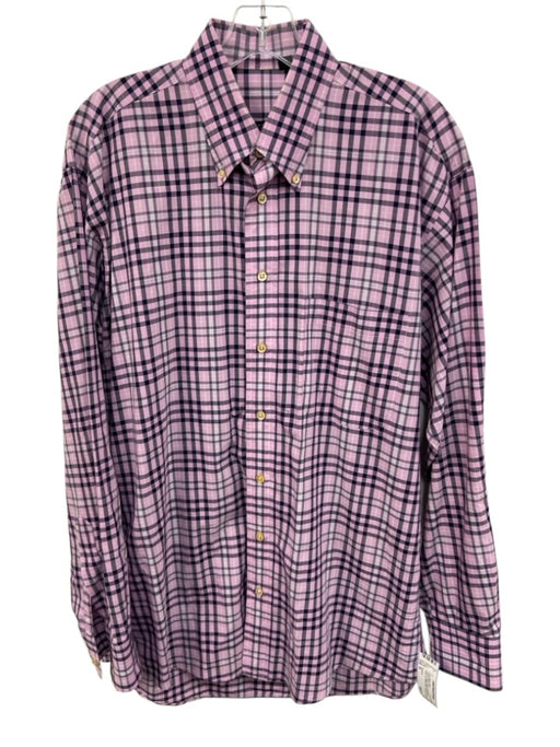 Burberry Size M Purple & Black Cotton Novacheck Button Up Long Sleeve Shirt Purple & Black / M