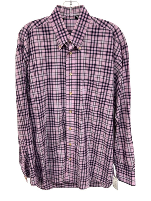 Burberry Size M Purple & Black Cotton Novacheck Button Up Long Sleeve Shirt Purple & Black / M